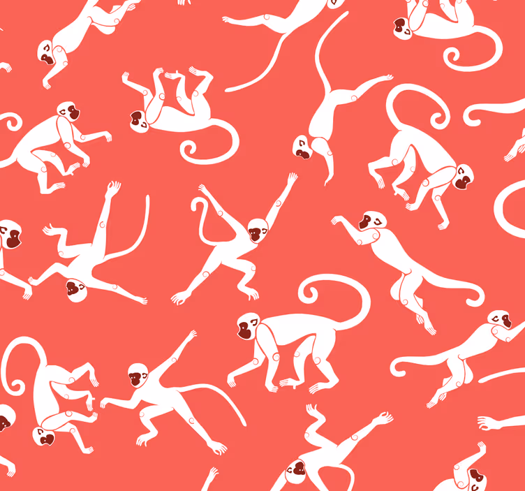 Jungle med aber dyr tapet - TenStickers