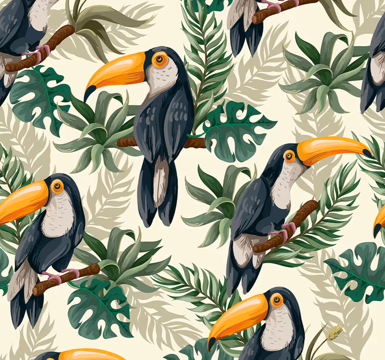 Jungle tukan skov tapet - TenStickers