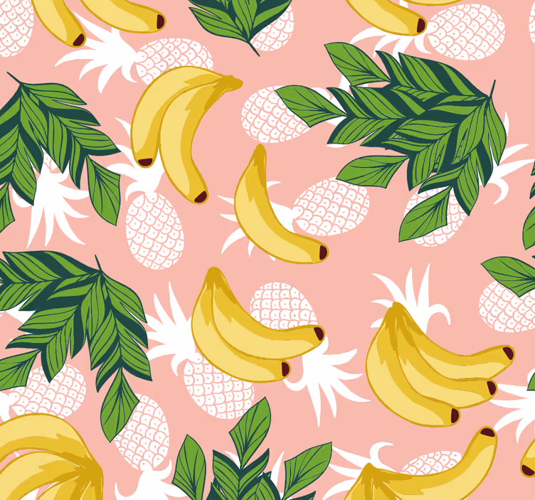 Ananas og bananer køkken tapet - TenStickers