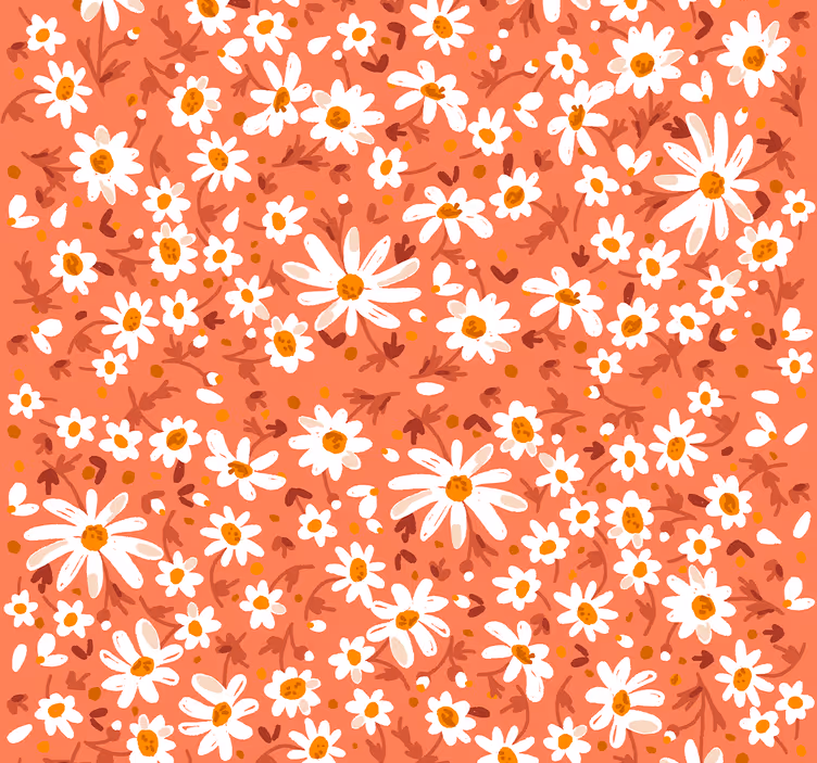 70'ers daisy mønster blomst tapet - TenStickers