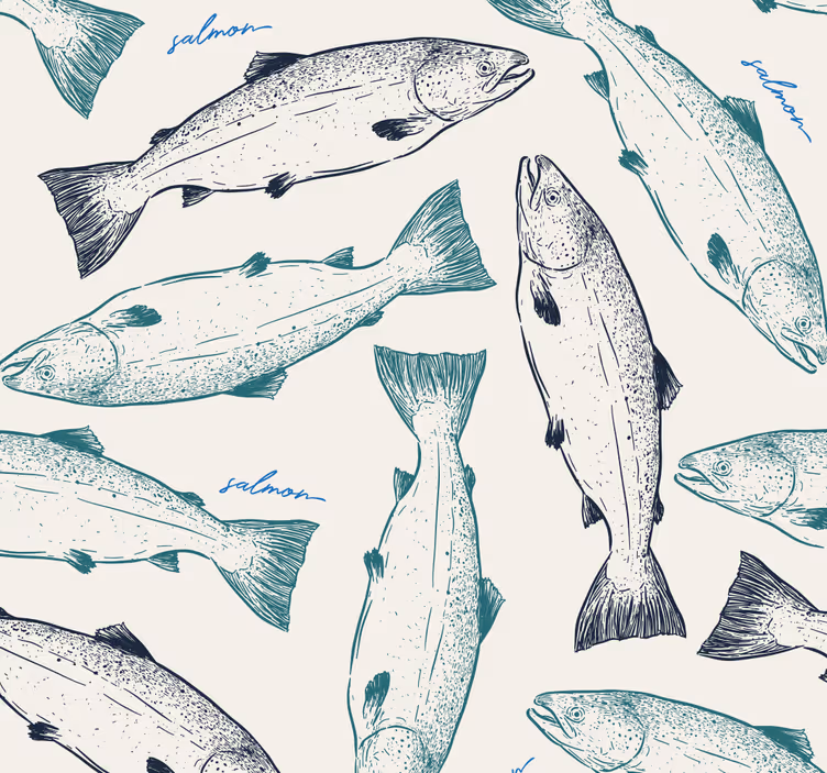 Dyr lakse fisk tapet - TenStickers