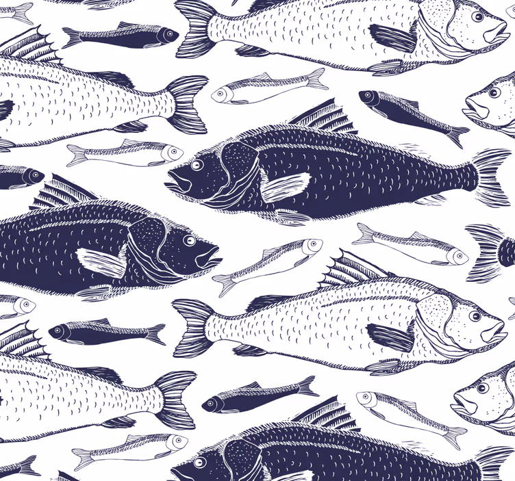 Under havet fisker dyretapet - TenStickers