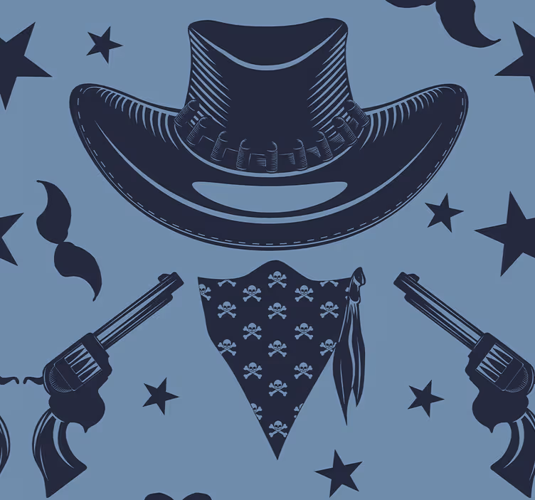 Cowboy hat, flok og revolvere børn tapet - TenStickers