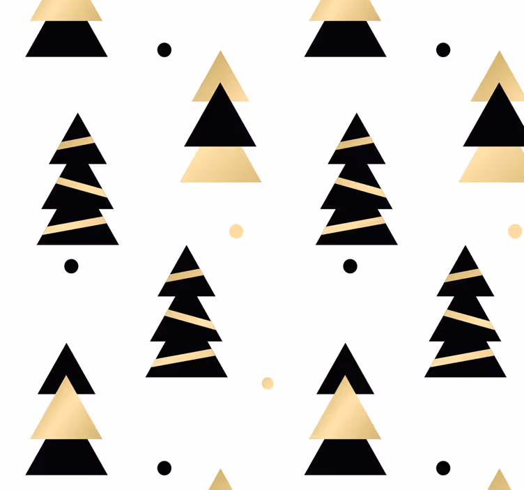 Stiliserede fyrretræer juletapet - TenStickers