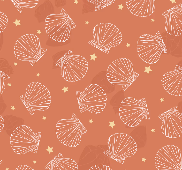 Tapet med dyr seashell star mønster - TenStickers