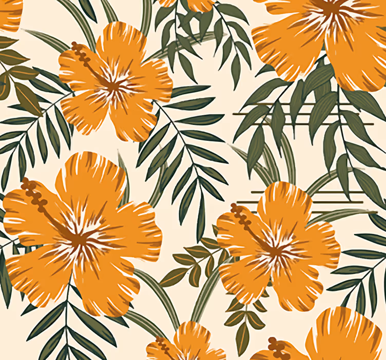 Blomstergrå natur tapet - TenStickers