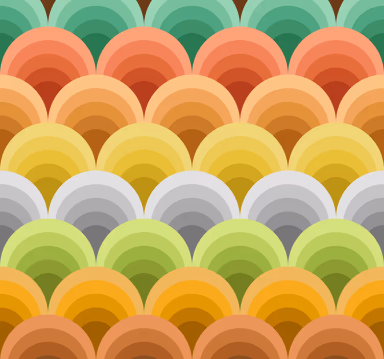 Vintage med orange cercles vintage tapet - TenStickers