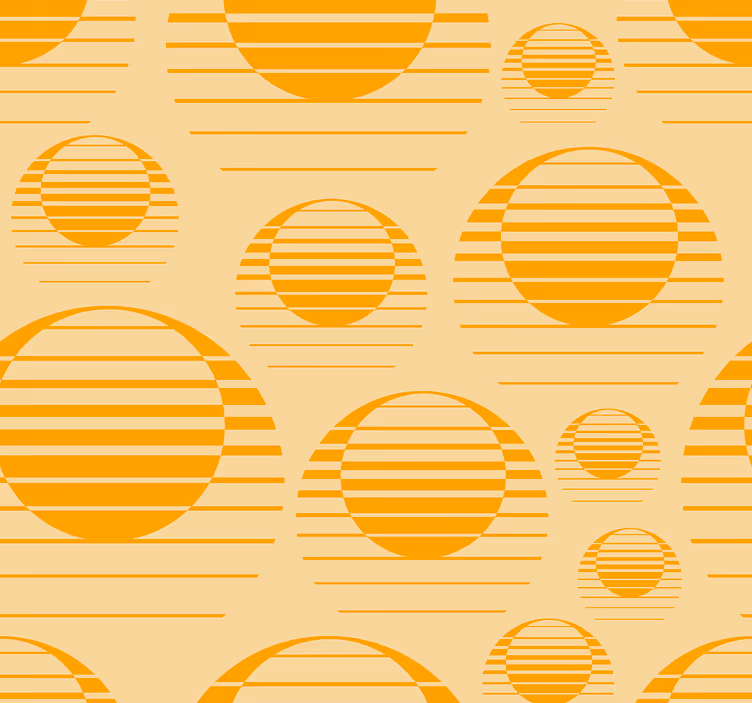 Retro sol tegne geometrisk form tapet - TenStickers