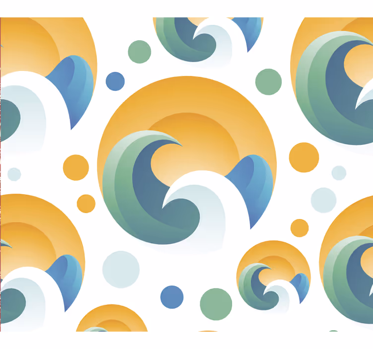 Sol og bølger geometrisk form tapet - TenStickers