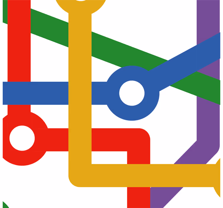 Subway kort abstrakt tapet - TenStickers