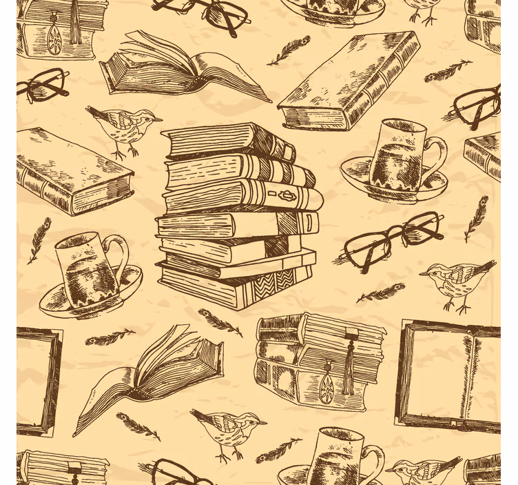 Gamle bibliotek kontor tapet - TenStickers