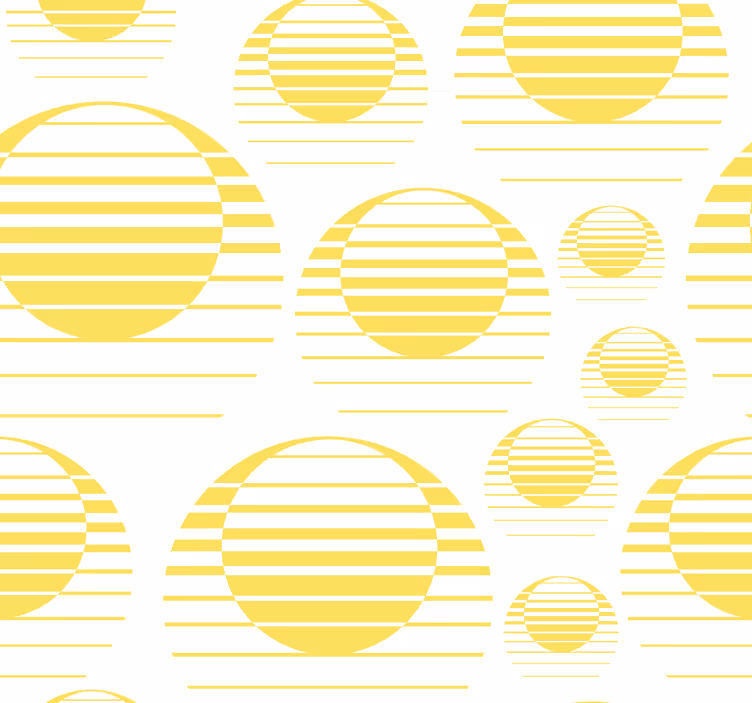 Retro sol tegne gule cirkler tapet - TenStickers
