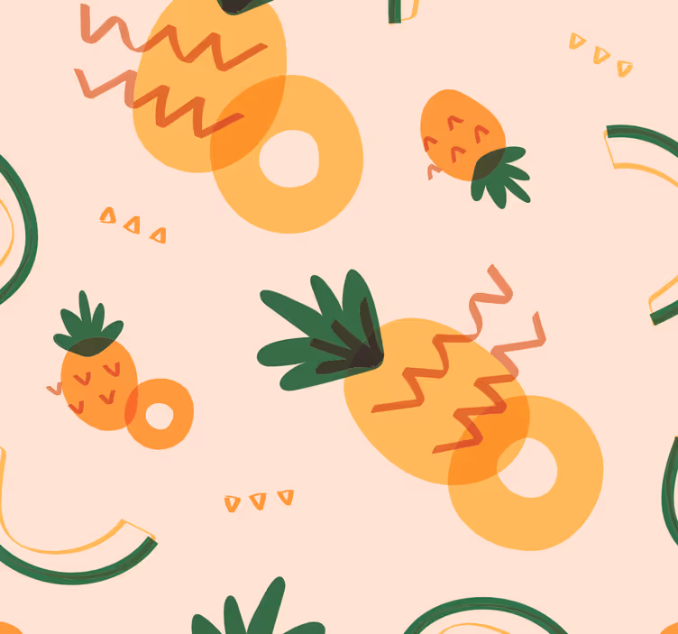 Gule og grønne ananas vintage - TenStickers