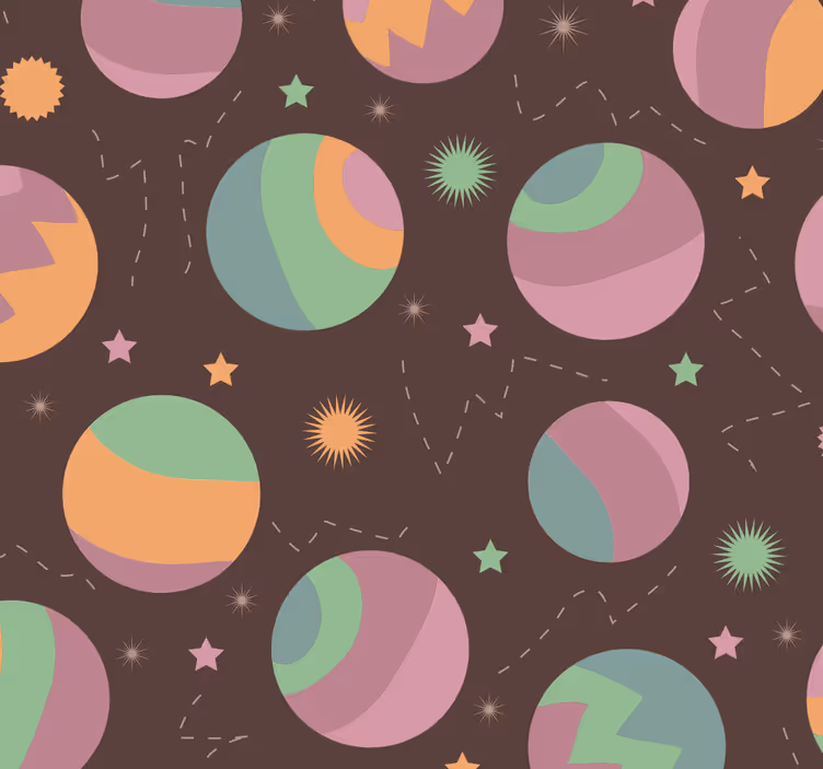 Kosmisk polka mønster tapet børneværelset - TenStickers