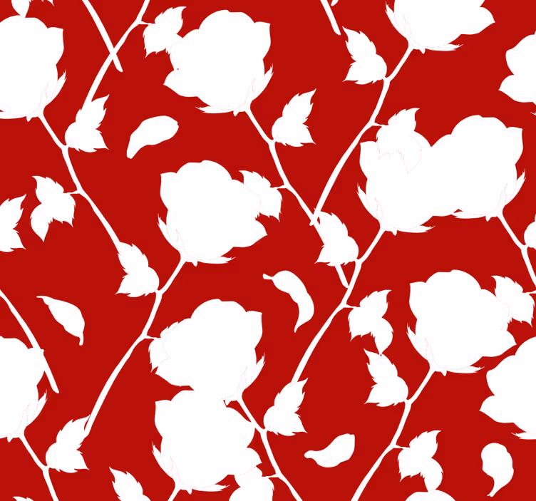Blomstret silhuet blomster tapet - TenStickers