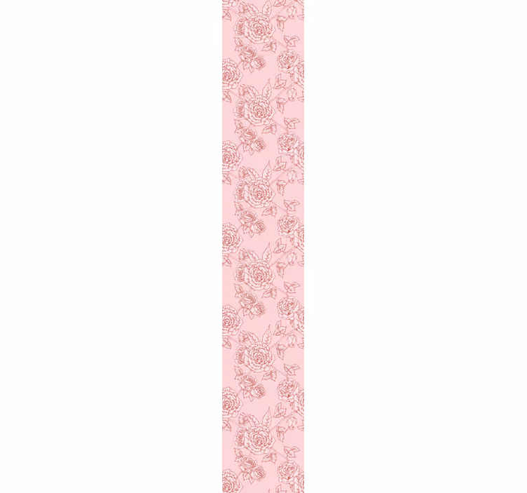 Rose skitse mønster blomster tapet - TenStickers