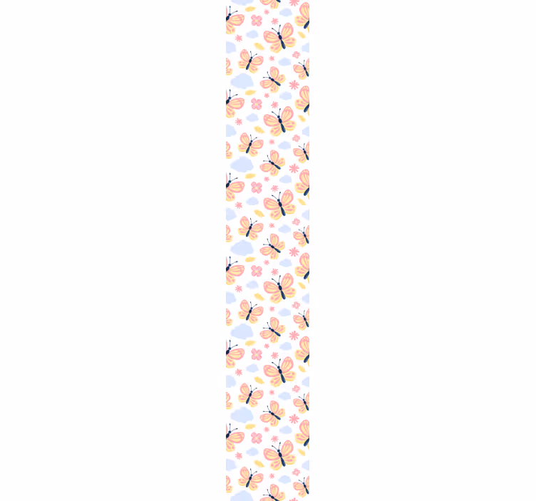 Sommerfugle skyer og blomster soveværelse tapet - TenStickers