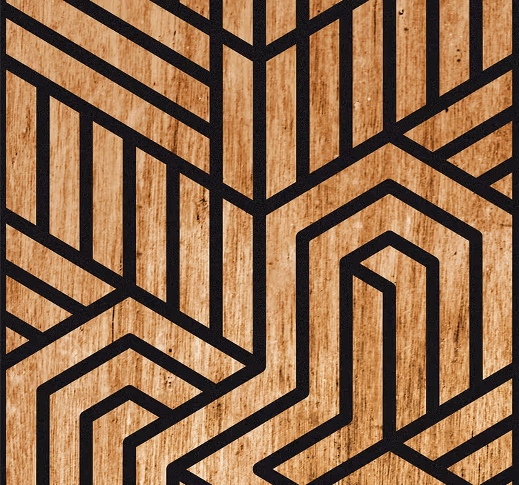 Geometrisk labyrint geometrisk tapet - TenStickers
