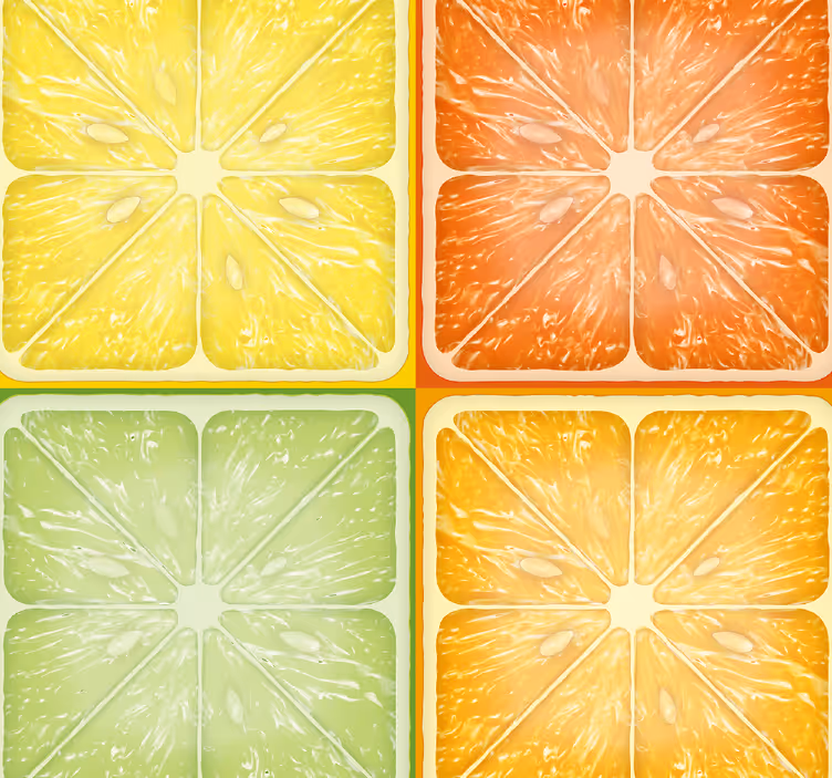 Citrus firkanter tapet til køkkenet - TenStickers