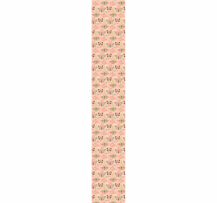 Sommerfugle og blomster soveværelse tapet - TenStickers