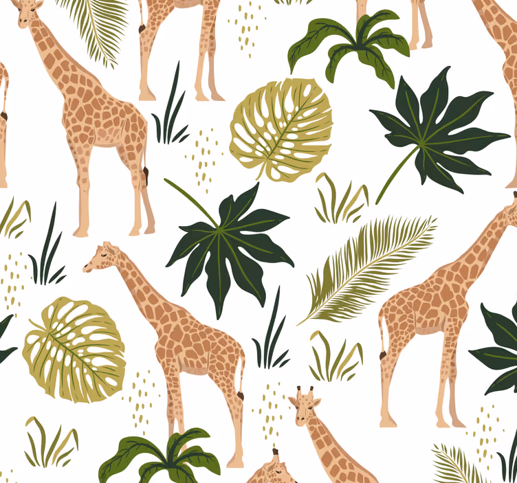 Organiserede giraffer dyr tapet - TenStickers