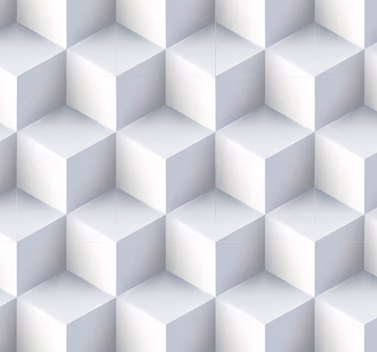 3d hvide terninger 3d tapet - TenStickers