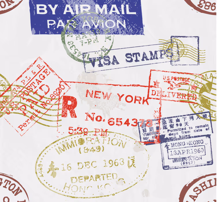 Vintage postkort vintage tapet - TenStickers