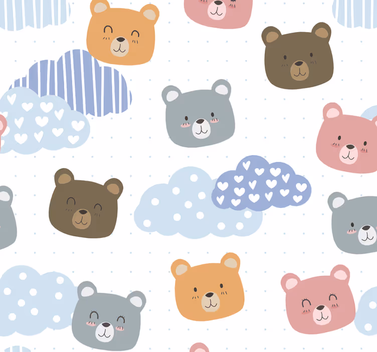 Minimalistisk bjørn smil dyr tapet - TenStickers