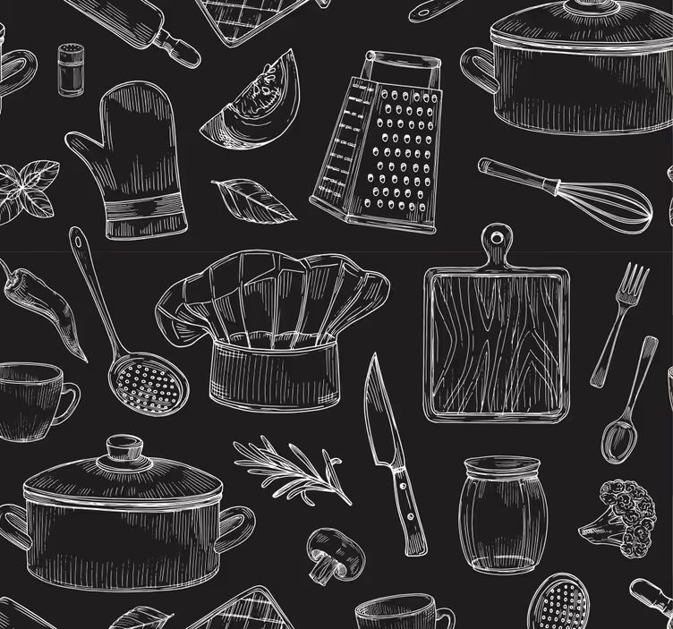 Elegant bestik køkken tapet - TenStickers
