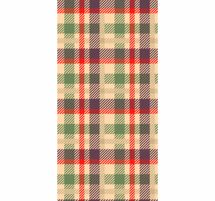 Rød og grøn tartan jul tapet - TenStickers