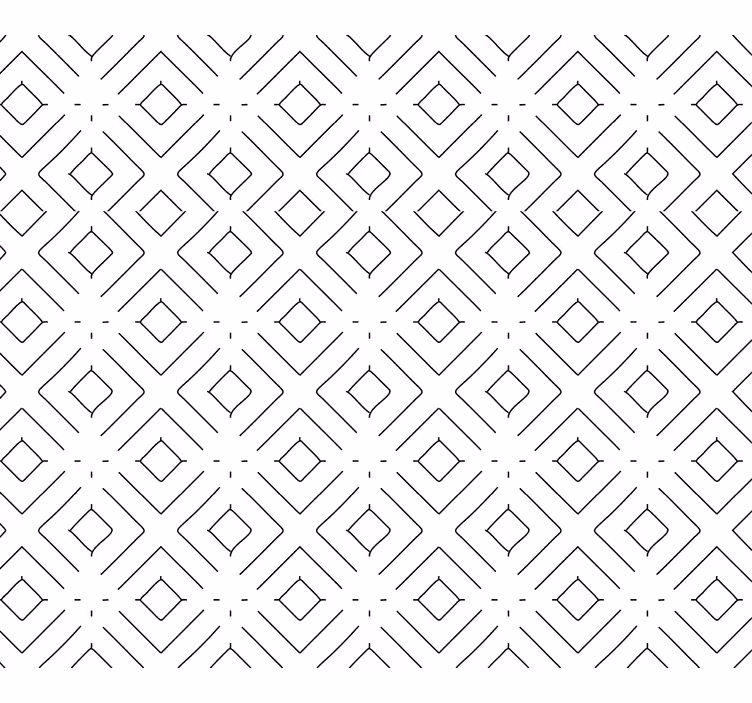 Geometrisk sort / hvid firkantet tapet - TenStickers
