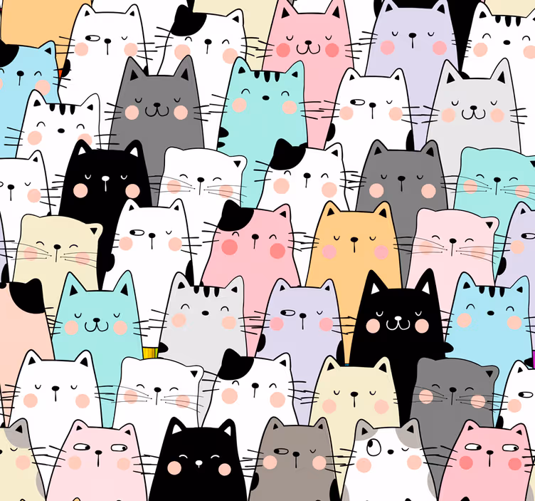 Katte dyr tapet - TenStickers