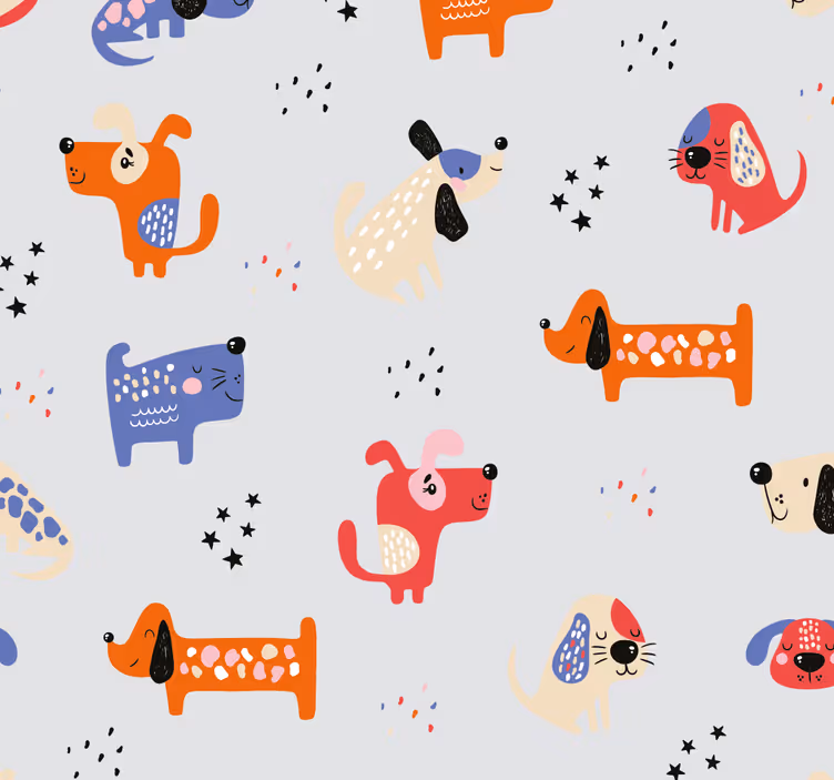 Legende hundemotiv tapet med hunde - TenStickers