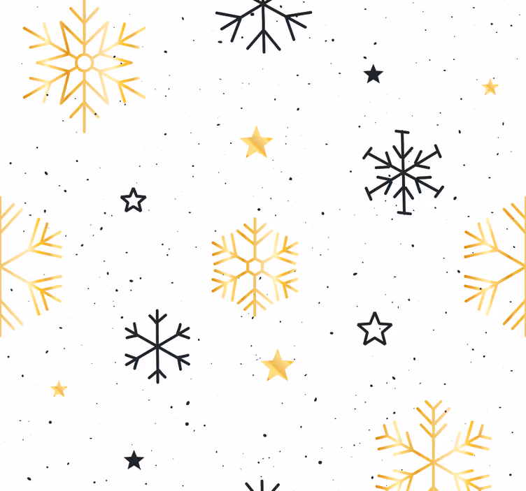 Stjerneklar snefnug mønster juletapet - TenStickers