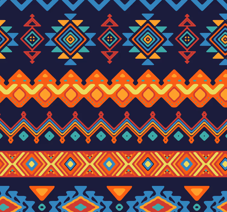 Afrikansk tribal tema stof kunst tapet - TenStickers
