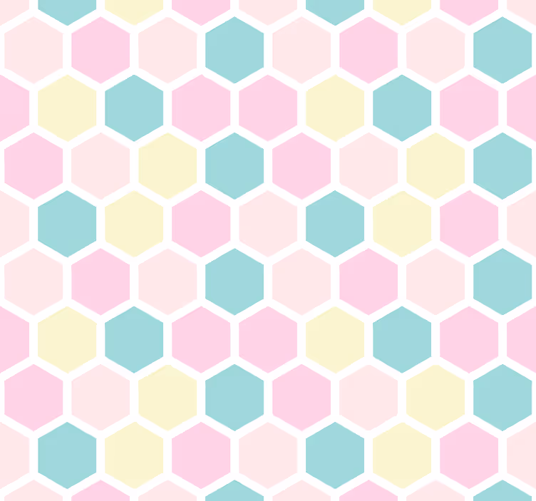 Sekskantet mønster geometrisk tapet - TenStickers