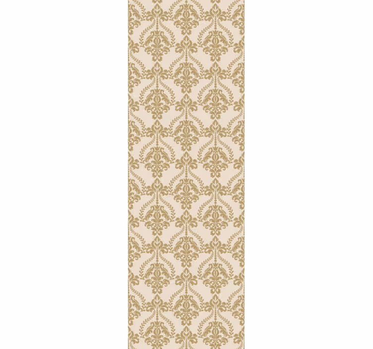 Blomstrede beige detaljer retro tapet - TenStickers