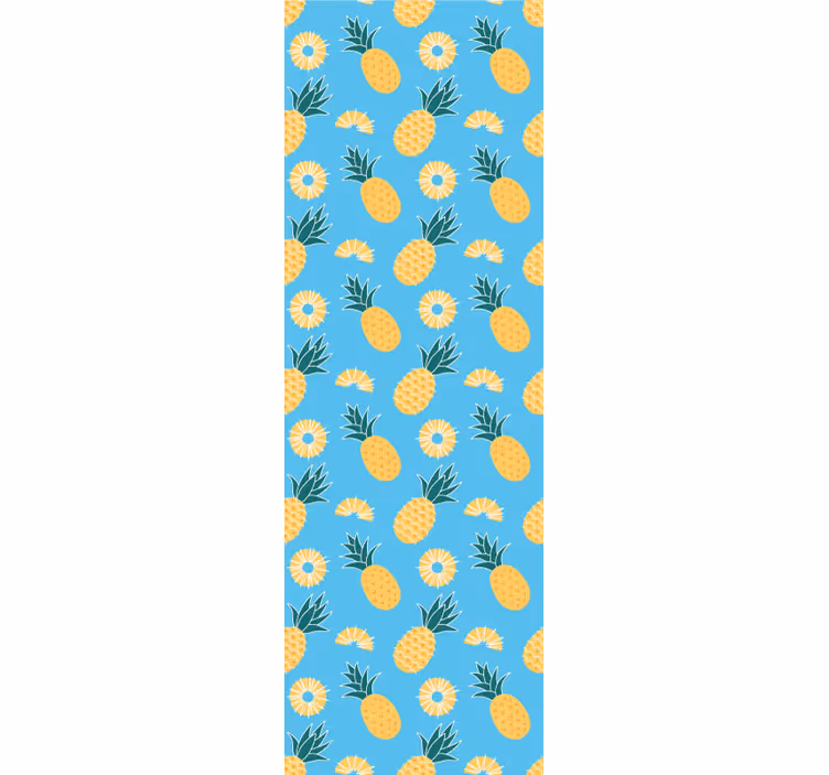 Tropisk ananas print tapet med dyr - TenStickers