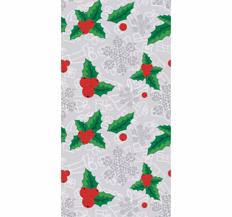 Festligt kristtorn mønster juletapet - TenStickers