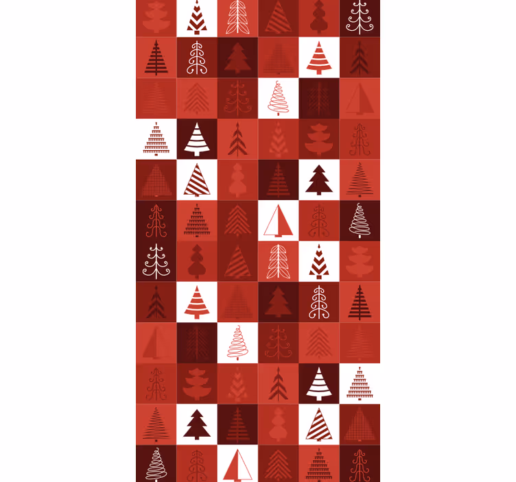 Festlige træmønstre juletapet - TenStickers