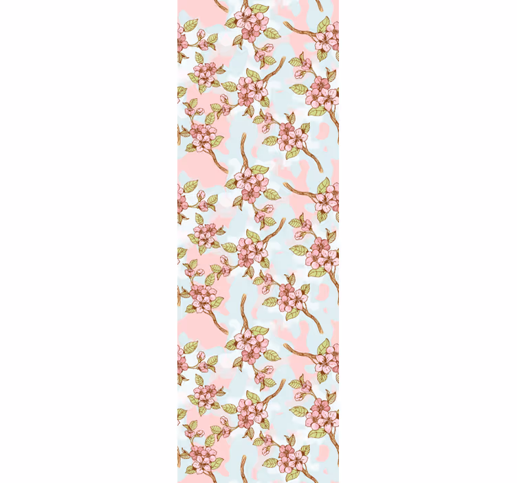 Blomstrende grene blomster tapet - TenStickers