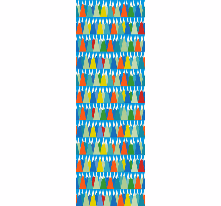 Geometrisk bjerglandskab geometrisk tapet - TenStickers