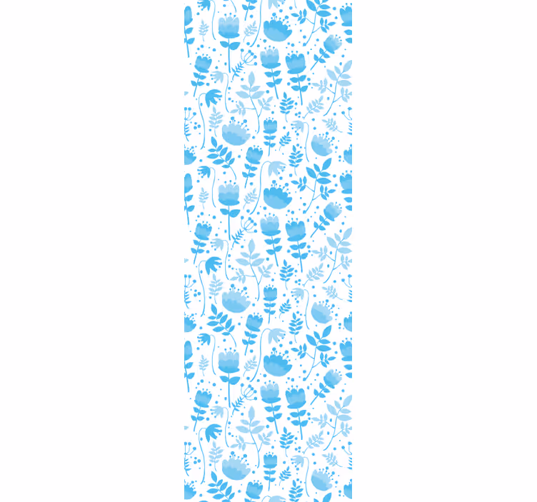Blomster silhuet mønstre blomstret tapet - TenStickers