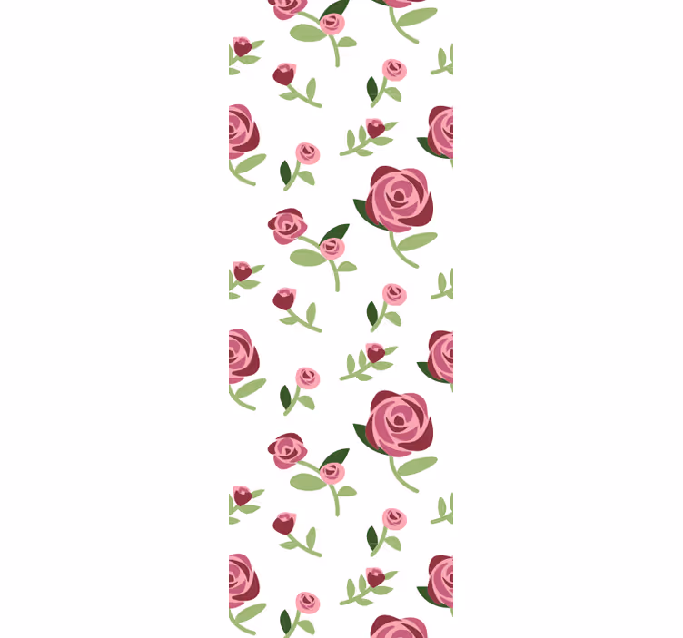Lyserøde blomster på grønne grene blomst tapet - TenStickers