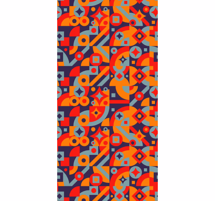 Geometriske motiver retro tapet - TenStickers