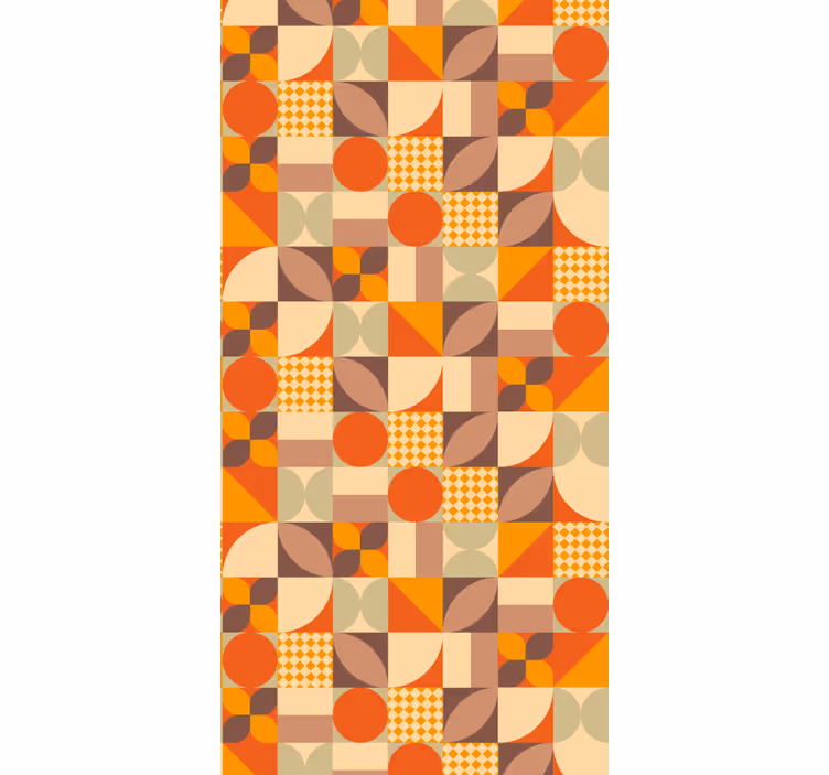 Retro geometriske former geometrisk tapet - TenStickers