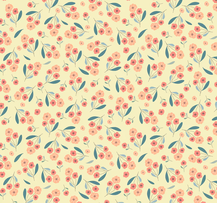 Blomster enkelhed blomstret tapet - TenStickers