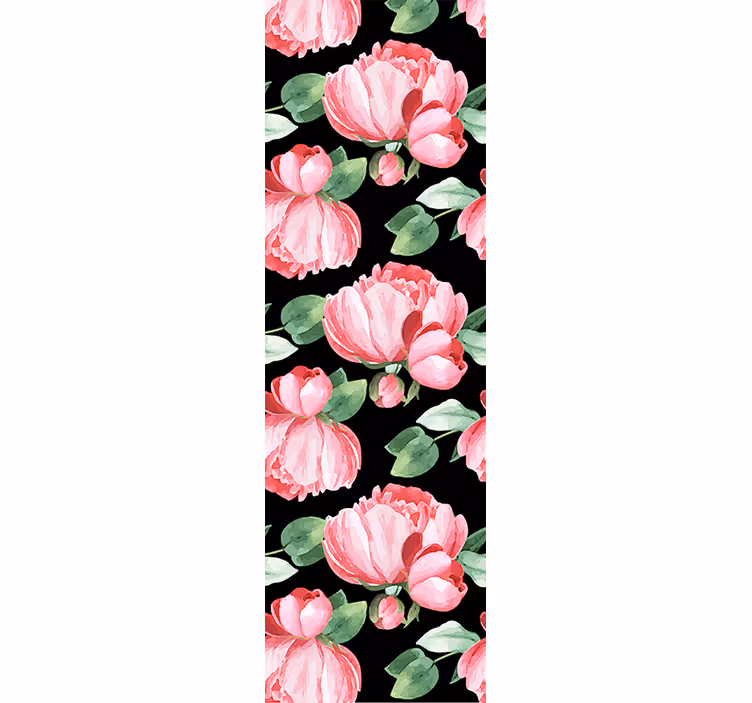 Blomstrende pæoner blomster tapet - TenStickers