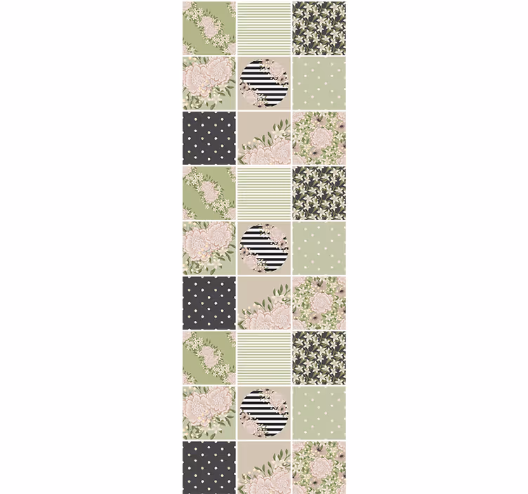 Blomstermønster blomstret tapet - TenStickers