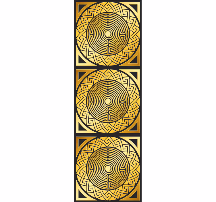 Labyrintisk symmetri gul tapet - TenStickers